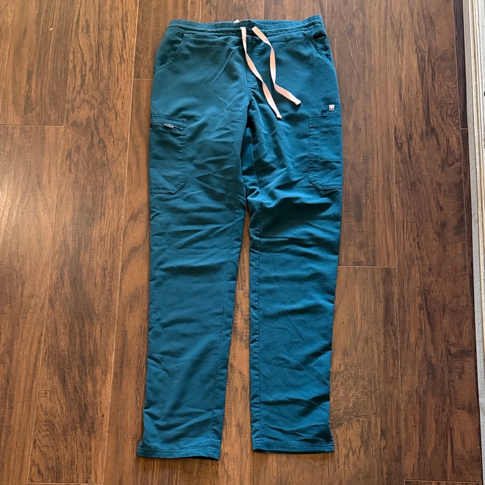 Teal Scrub Pants with Drawstring